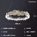 Gold frost texture led ring chandelier living room mesh globe light