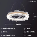 Gold frost texture led ring chandelier living room mesh globe light