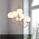 Gold frosted glass ball led pendant chandelier for kitchen lighting