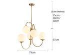 Gold frosted glass ball led pendant chandelier for kitchen lighting
