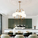 Gold frosted glass ball led pendant chandelier for kitchen lighting