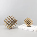 Gold geometric block metal bookends living room lattice decor