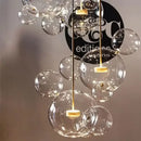 Gold glass bubble led chandelier dining room lighting