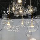 Gold glass bubble led chandelier dining room lighting