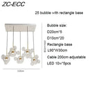 Gold glass bubble led chandelier dining room lighting