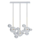 Gold glass bubble led chandelier dining room lighting