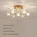 Gold glass flower chandelier ceiling lamp for living room