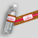Gold Glitter Baby Water Bottle Labels