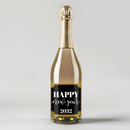 Gold Glitter Black Champagne Label