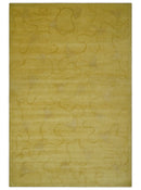 Gold Hand knotted contemporary 6x9 wool And Art Silk Area Rug