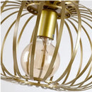 Gold iron art ceiling light for living room with wireframe design