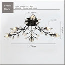 Gold leaf crystal ceiling chandelier led for living room