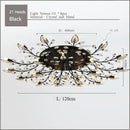 Gold leaf crystal ceiling chandelier led for living room