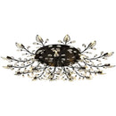 Gold leaf crystal ceiling chandelier led for living room