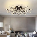 Gold leaf crystal ceiling chandelier led for living room
