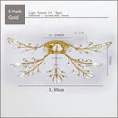 Gold leaf crystal ceiling chandelier led for living room