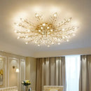 Gold leaf decorbites crystal ceiling chandelier living room light
