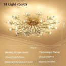 Gold leaf decorbites crystal ceiling chandelier living room light