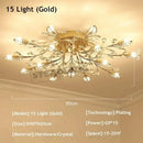 Gold leaf decorbites crystal ceiling chandelier living room light