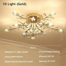 Gold leaf decorbites crystal ceiling chandelier living room light