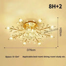 Gold leaf decorbites crystal ceiling chandelier living room light