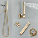 Gold led rainfall waterfall head and bathtub mixer tap bathroom system