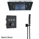 Gold led rainfall waterfall head and bathtub mixer tap bathroom system