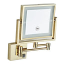 Gold led wall mounted folding square makeup mirror bedroom 3x magnifying