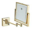 Gold led wall mounted folding square makeup mirror bedroom 3x magnifying