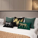Gold leopard embroidered pillow cover set living room decor