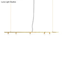 Gold linear island pendant light dining room 5 light metal fixture