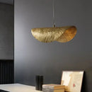 Gold lotus leaf led chandelier for living room dining kitchen island
