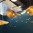 Gold lotus leaf led chandelier for living room dining kitchen island