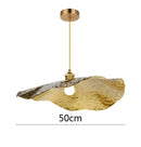 Gold lotus leaf pendant light for living room decor