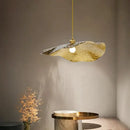 Gold lotus leaf pendant light for living room decor