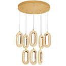 Gold lustre oval acrylic chandelier dining room pendant light