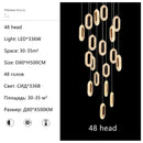 Gold lustre oval acrylic chandelier dining room pendant light