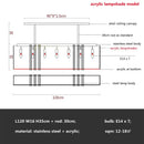 Gold lustre steel crystal pendant light dining room rectangular fixture