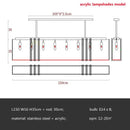 Gold lustre steel crystal pendant light dining room rectangular fixture
