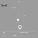 Gold luxury led pendant light bedroom glass spheres and rings