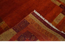 5x7 Gold and Rust Hand Woven Southwestern Lori Gabbeh Wool Rug