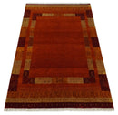 5x7 Gold and Rust Hand Woven Southwestern Lori Gabbeh Wool Rug
