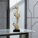 Gold mermaid statue resin sculpture living room dolphin ornament
