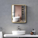 Gold Metal Framed Wall Mount or Recessed Bathroom Medicine Cabinet with Mirror