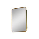 Gold Metal Framed Wall Mount or Recessed Bathroom Medicine Cabinet with Mirror