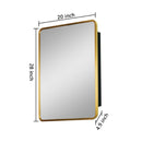 Gold Metal Framed Wall Mount or Recessed Bathroom Medicine Cabinet with Mirror