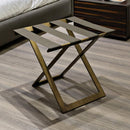 Arapaho-Foldable Metal Luggage Rack with Genuie Leather