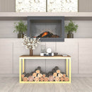 Metal Wood Rack with Bench