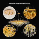 Gold nordic crystal chandelier dining room branch design