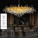 Gold nordic crystal chandelier dining room branch design